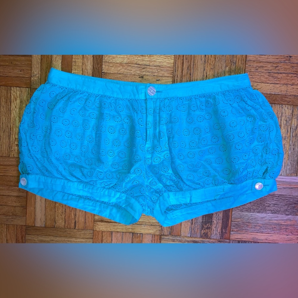 Calypso Christiane Celle Vintage Turquoise Eyelet Cotton Bloomers M